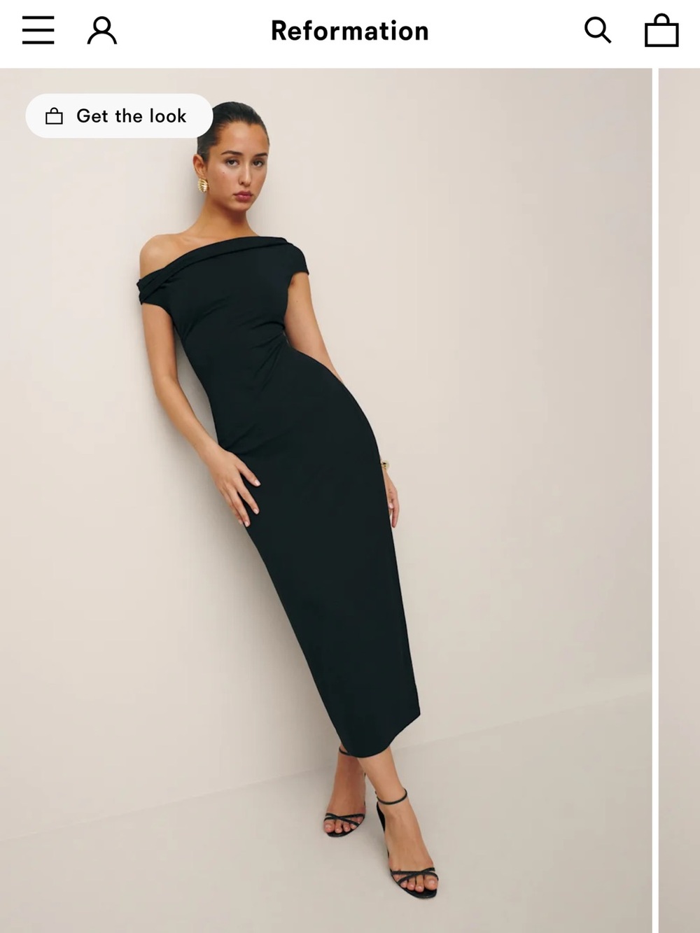 Reformation Black Jamen Midi Dress